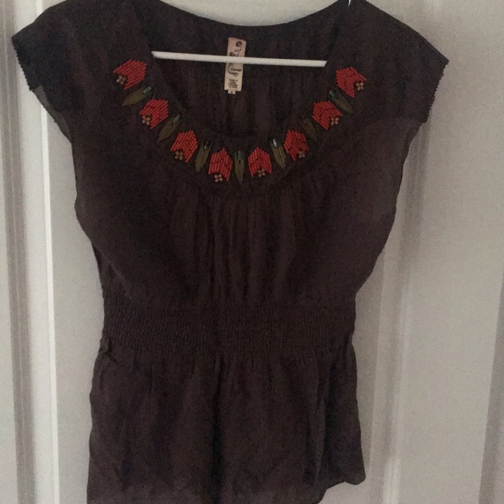 Anthropologie beautifully beaded top